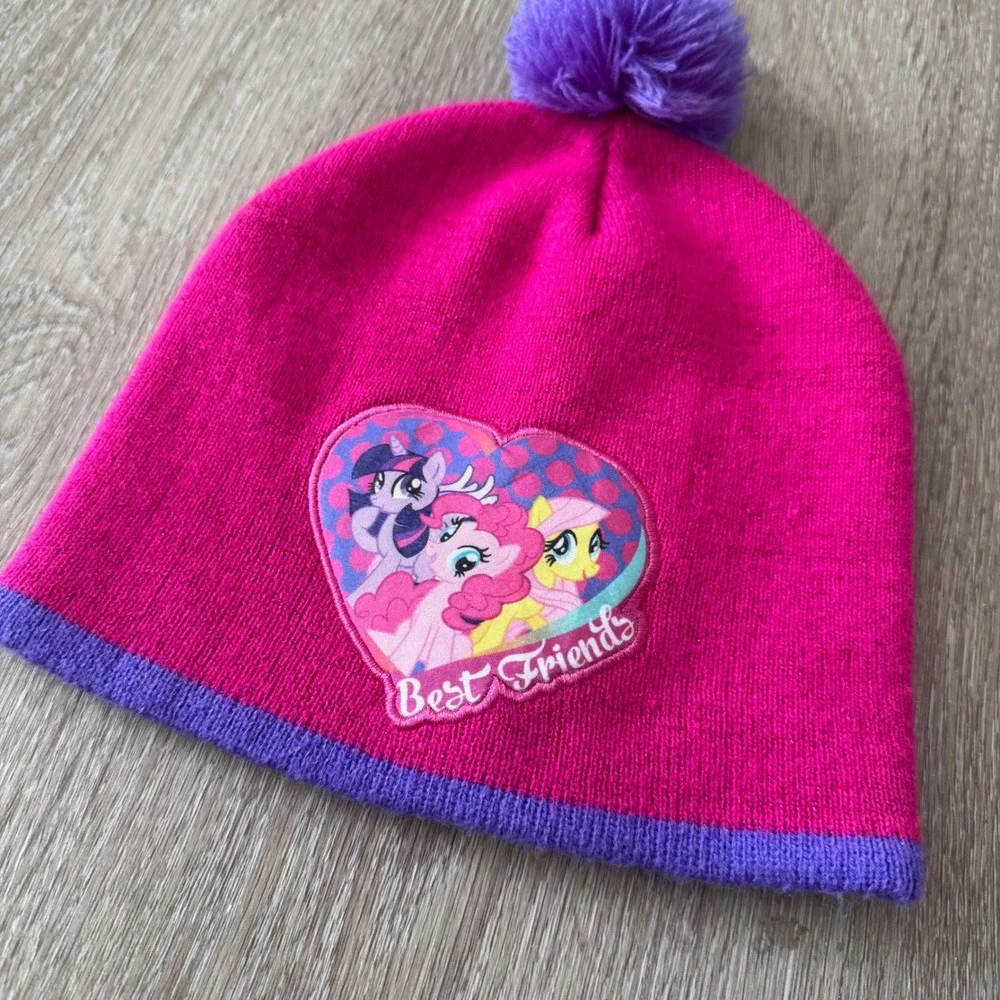 My Little Pony Best Friends Pink Pom Winter Beanie Hat Hasbro 2014 Girls OSFM